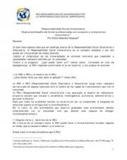 16 pagína(s) 360.36 KB Universidades, RSU, RedUnirse, Ponencias, Ética