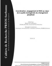 18 pagína(s) 84.41 KB RSE, RS, Responsabilidad social, Management, Involucramiento de los empleados, Herramientas, Cambio organisacional, Adaptación
