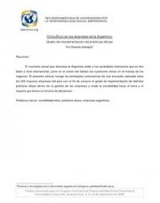 17 pagína(s) 374.43 KB Sensibilidad ética, RSE, RS, Responsabilidad social, Empresas argentinas, Buenas prácticas, Argentina