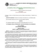 42 pagína(s) 333.37 KB Semarnat, Residuos y reciclaje, Ley, Estudios y publicaciones